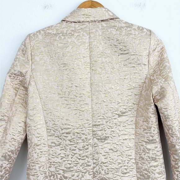 Zara Basic Metallic Rose Jacquard Blazer Jacket Size XS - Picture 11 of 14